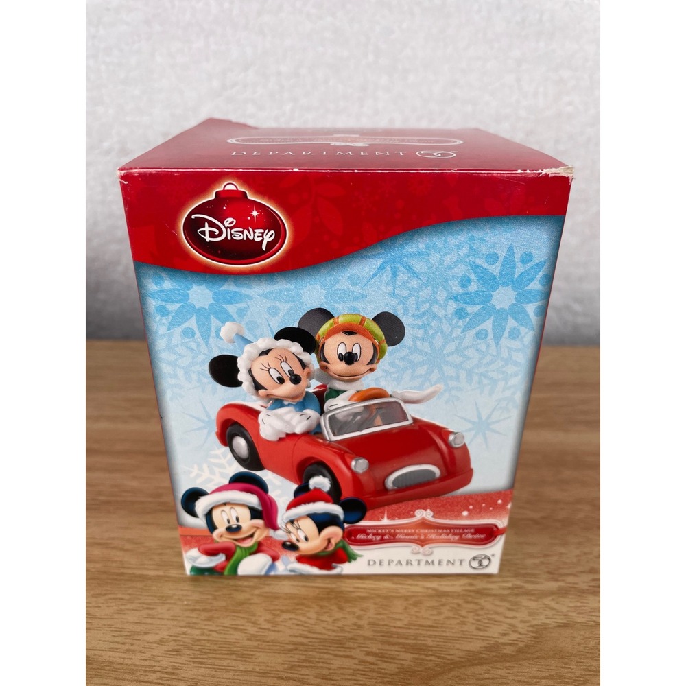 Department 56 Disney Mickey & Minnie Holiday Drive Figurine 4027603 Red Car Box